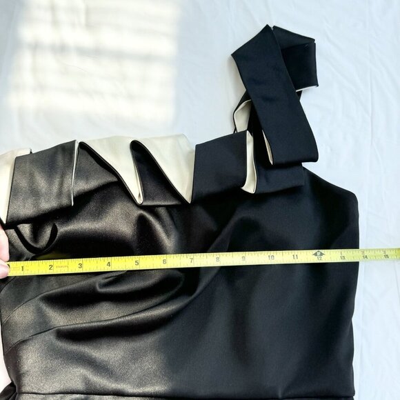 Max And Cleo By BCBG Women’s Pleated Ruffle One Shoulder Mini Dress Black Size 4 - Picture 7 of 16